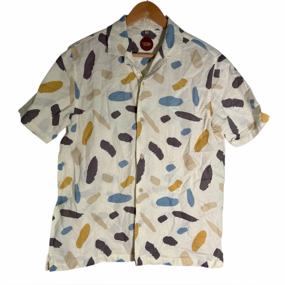 Common People Contour Short Sleeve Hawaiian Shirt Beige Men’s Medium‎